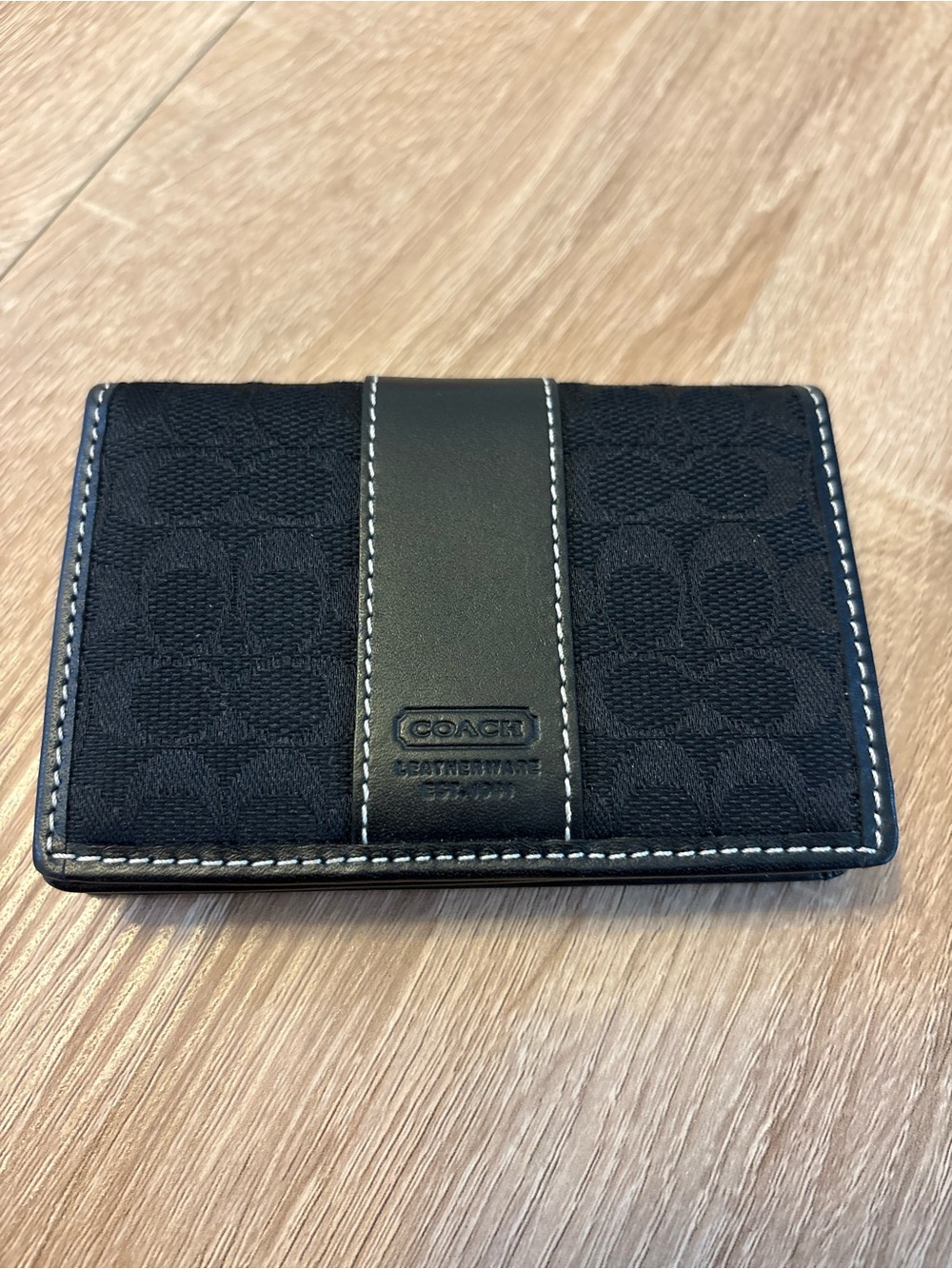 NWT Vintage Coach signature C and leather card carrier